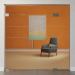 Bild von Prime Motiv matt 2-flg. Glaspendeltür mit einem Seitenteil und Oberlicht DORMA Mundus BTS Variante 11 - Erkelenz