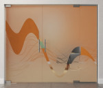 Bild von Sinus 2 Motiv klar 2-flg. Glaspendeltür mit festem Seitenteil DORMA Mundus BTS Variante 5 - Erkelenz