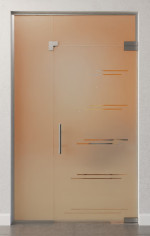 Bild von Aida Motiv klar Glaspendeltür mit festem Seitenteil und Oberlicht DORMA Mundus BTS Variante 8 - Erkelenz