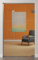 Bild von Prime Motiv matt Glaspendeltür mit festem Seitenteil und Oberlicht DORMA Mundus BTS Variante 8 - Erkelenz