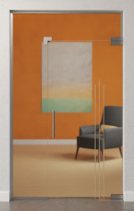 Bild von Vertigo Motiv matt Glaspendeltür mit festem Seitenteil und Oberlicht DORMA Mundus BTS Variante 8 - Erkelenz