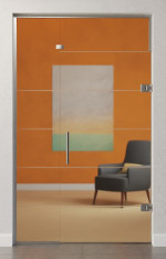 Bild von Prime Motiv matt Glaspendeltür mit Seitenteil, Oberlicht DORMA Tensor Variante 3 - Erkelenz