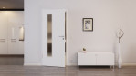 Front-Milieuansicht von Weiß ähnlich RAL 9016 LA 24 bandseitig Mattlack Basic Innentür - Huga