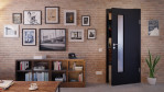 Front-Milieuansicht von Anthrazit RAL 7016 LA 24 schlossseitig Mattlack Basic Innentür - Huga