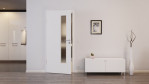 Front-Milieuansicht von Weiß ähnlich RAL 9016 LA 24 schlossseitig Mattlack Basic Innentür - Huga