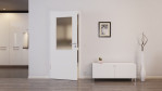 Front-Milieuansicht von Weiß ähnlich RAL 9016 LA 7 Mattlack Basic Innentür - Huga