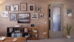 Front-Milieuansicht von Hygge Grau RAL 7037 DIN-LA Mattlack Basic Innentür - Huga