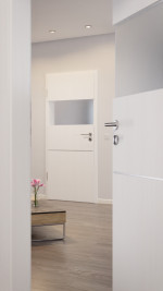 CloseUp-Milieuansicht von Smart 2 quer Steel 79 Basic Durat Pino Weiß Innentür - Huga
