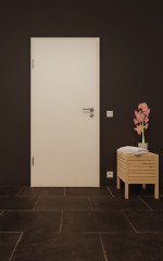Front-Milieuansicht von GARANT Nassraumtür 0105-60 Pearl White Resopal