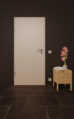 Front-Milieuansicht von GARANT Nassraumtür 0160-60 Silver Grey Resopal