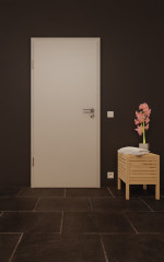 Front-Milieuansicht von GARANT Nassraumtür D92-60 Dove Grey Resopal