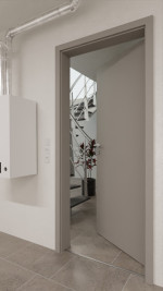 Detail-Milieuansicht von GARANT Wärmeschutztür U12115SD Platingrau GHK08