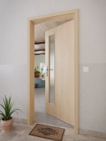 CloseUp-Milieuansicht von GARANT Wohnungseingangstür Authentic Achat GCK08 mit Lichtausschnitt LA-4 schlossseitig
