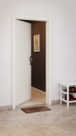 CloseUp-Milieuansicht von CLASSEN Wohnungseingangstür Weiß RAL 9010 CPL 4.1