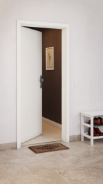CloseUp-Milieuansicht von GARANT Wohnungseingangstür U11026SD Kristallweiß GHK08
