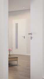 CloseUp-Milieuansicht von Weiß RAL 9016 LA 24 bandseitig Basic Durat Innentür - Huga