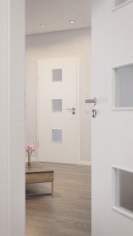 Detail-Milieuansicht von Weiß ähnlich RAL 9016 LA 10 Mattlack Basic Innentür - Huga