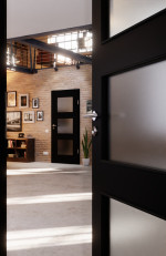 Detail-Milieuansicht von Schwarz RAL 9005 LA 11 Mattlack Basic Innentür - Huga