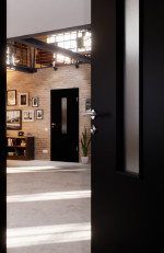 CloseUp-Milieuansicht von Schwarz RAL 9005 LA-4 Lack Basic Innentür - Huga
