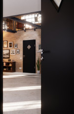 Detail-Milieuansicht von Anthrazit RAL 7016 LA 6 Raute Mattlack Basic Innentür - Huga