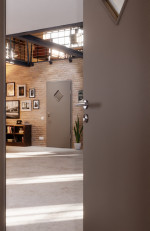 CloseUp-Milieuansicht von Taupe RAL 7048 LA 6 Raute Basic Lack Innentür - Huga