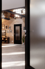 Detail-Milieuansicht von Schwarz RAL 9005 DIN-LA Mattlack Basic Innentür - Huga