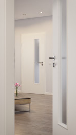 CloseUp-Milieuansicht von Weiß ähnlich RAL 9010 LA 24 schlossseitig Basic Lack Innentür - Huga