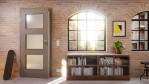 Detail-Milieuansicht von Hygge Grau RAL 7037 LA 11 Mattlack Basic Innentür - Huga