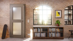 Detail-Milieuansicht von Hygge Grau RAL 7037 LA 12 Mattlack Basic Innentür - Huga