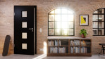 Detail-Milieuansicht von Schwarz RAL 9005 LA 14 Mattlack Basic Innentür - Huga