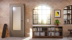 Detail-Milieuansicht von Hygge Grau RAL 7037 DIN-LA Mattlack Basic Innentür - Huga
