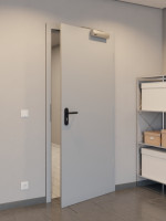 CloseUp-Milieuansicht von JELD-WEN Rauchschutztür Flint Grey DuriTop CPL