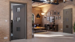 Main-Milieuansicht von Huga Innentür Hygge grau RAL 7037 Duradecor Basic mit Lichtausschnitt LA 10