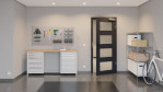 Front-Milieuansicht von GARANT Rauchschutztür Matt RAL 9005 G-TEC mit Lichtausschnitt LA-11