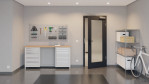Front-Milieuansicht von GARANT Rauchschutztür Matt RAL 9005 G-TEC mit Lichtausschnitt LA-2