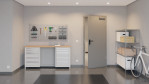 Front-Milieuansicht von GARANT Rauchschutztür Matt Staubgrau 7037 G-TEC
