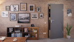 Front-Milieuansicht von Huga Innentür Hygge grau RAL 7037 Duradecor ProLine
