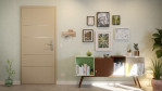 Frontansicht von GARANT Wohnungseingangstür Aura 833 Matt Seidengrau 7044 G-TEC