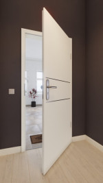 Front-Milieuansicht von GARANT Wohnungseingangstür Corona 832 Pearl White CePaL