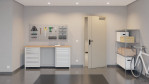 Front-Milieuansicht von GARANT Rauchschutztür Aura 850 Matt Seidengrau 7044 G-TEC