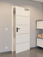 CloseUp-Milieuansicht von GARANT Rauchschutztür Corona 830 Pearl White CePaL