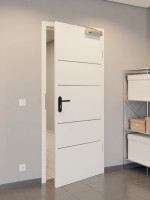 CloseUp-Milieuansicht von GARANT Rauchschutztür Corona 833 Pearl White CePaL