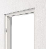 Detailansicht von GARANT Blockrahmen Weißlack 9016 mit runder Kante