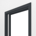 Detailansicht von Schiebetürsystem in der Wand laufend Anthrazit RAL 7016 Lack  - Huga