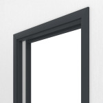 Detailansicht von Schiebetürsystem in der Wand laufend Anthrazit RAL 7016 BaseLine Lack mit Zarge - Huga