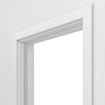 Detailansicht von JELD-WEN Schiebetürsystem in der Wand laufend Grauweiß Optima DuriTop CPL