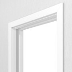 Detailansicht von JELD-WEN Schiebetürsystem in der Wand laufend Classic Ultraweiß DuriTop CPL