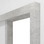 Detailansicht von JELD-WEN Schiebetürsystem vor der Wand laufend Classic Trend Concrete Hell DuriTop CPL mit Zarge