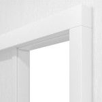 Detailansicht von JELD-WEN Schiebetürsystem vor der Wand laufend Classic Uni Grau DuriTop mit Zarge