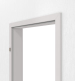 Detailansicht von GARANT Zarge für Wohnungseingangstüren U12188SD Lichtgrau GHK08 mit eckiger Kante